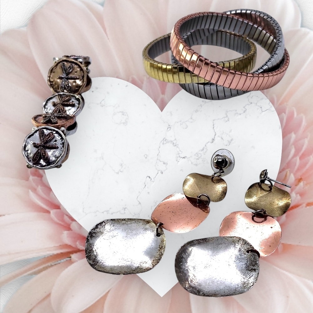 Elegant Mixed Metal Jewelry Set